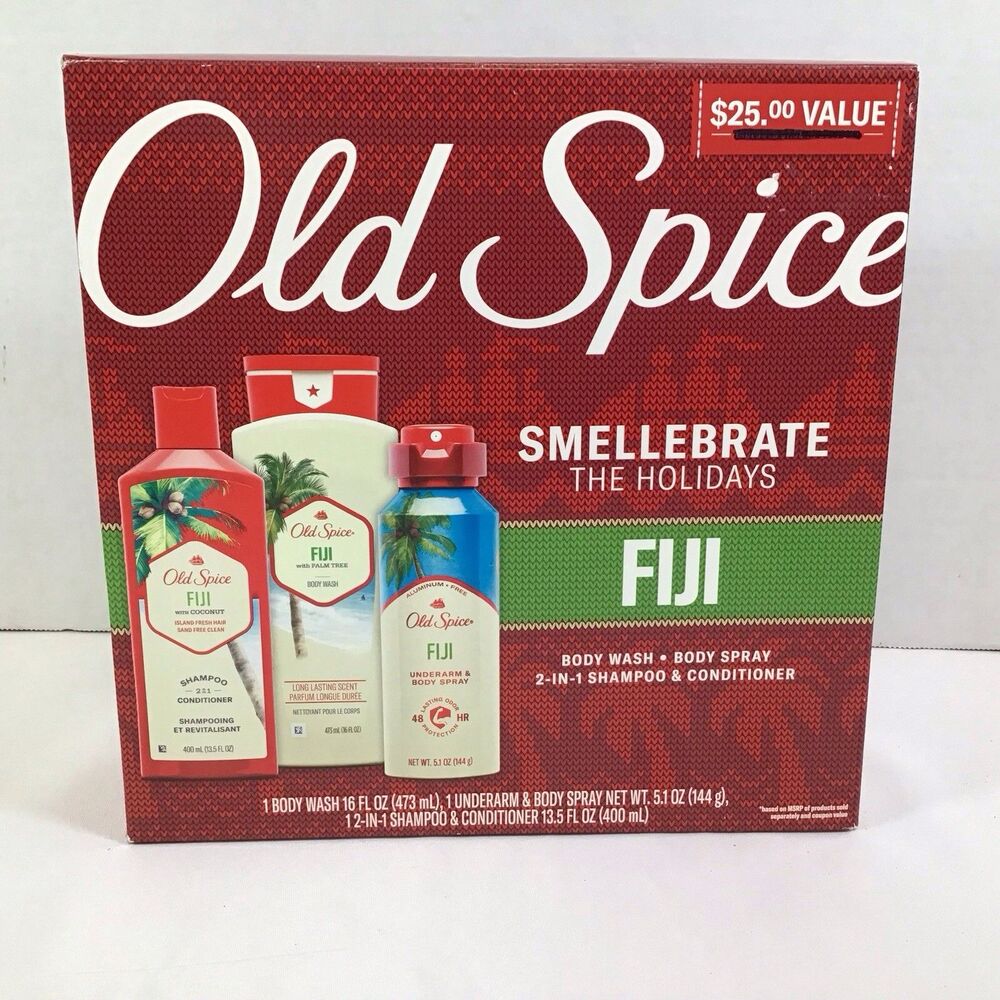 Old Spice Smellebrate The Holidays Fiji Body Wash & Spray 2in1 Shampoo Condition